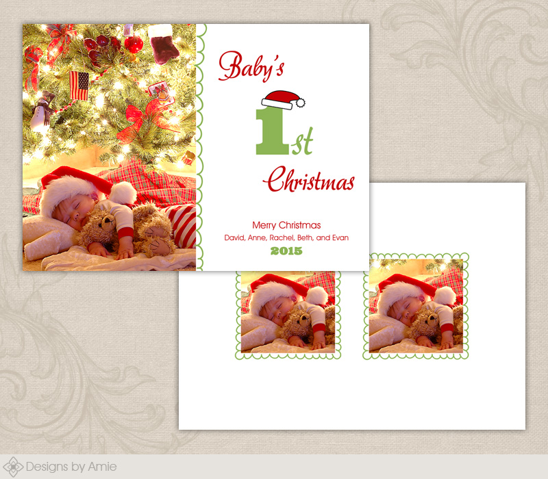 Baby's 1st Christmas Card - Click Image to Close