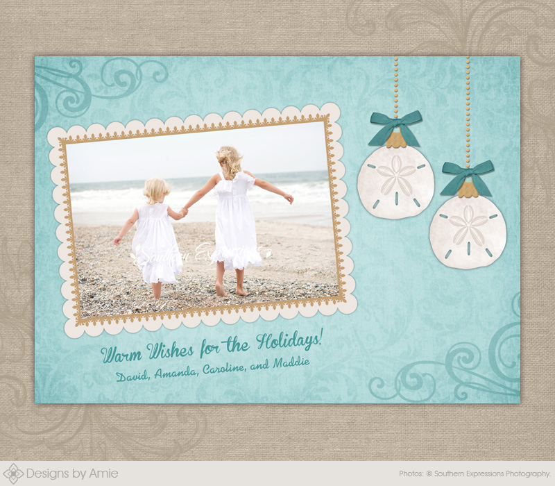 Sand Dollar Ornaments Christmas Card - Click Image to Close