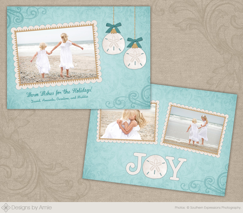 Sand Dollar Ornaments Christmas Card - Click Image to Close