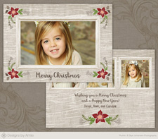 Farmhouse Poinsettia Christmas Card