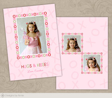 XO Valentine Card or Sticker 5x7 and 4x5.5